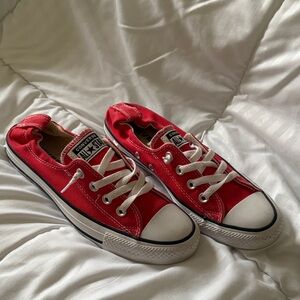 Converse Red Low Top Canvas Sneakers